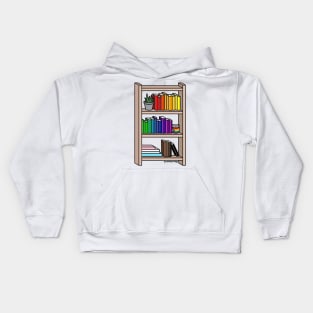 Progress Pride Rainbow Bookcase Kids Hoodie